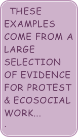 these examples come from a large selection of evidence for protest & ecosocial work...


