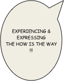 Experiencing & Expressing 
the how is the way
!!!
