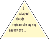 V-shaped clouds regenerate my sky and my eye ...
